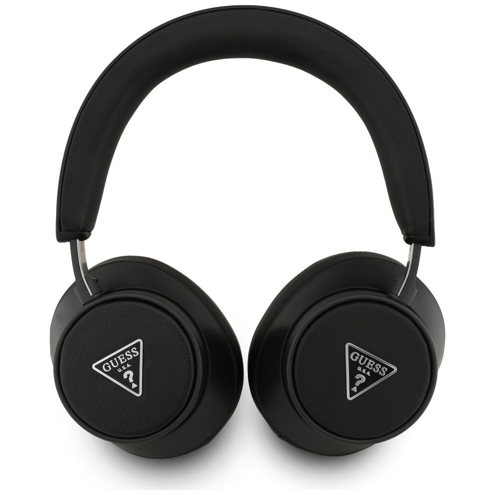 Guess Bluetooth ENC Saffiano Triangle Logo On-Ear Headphones - Blackeng