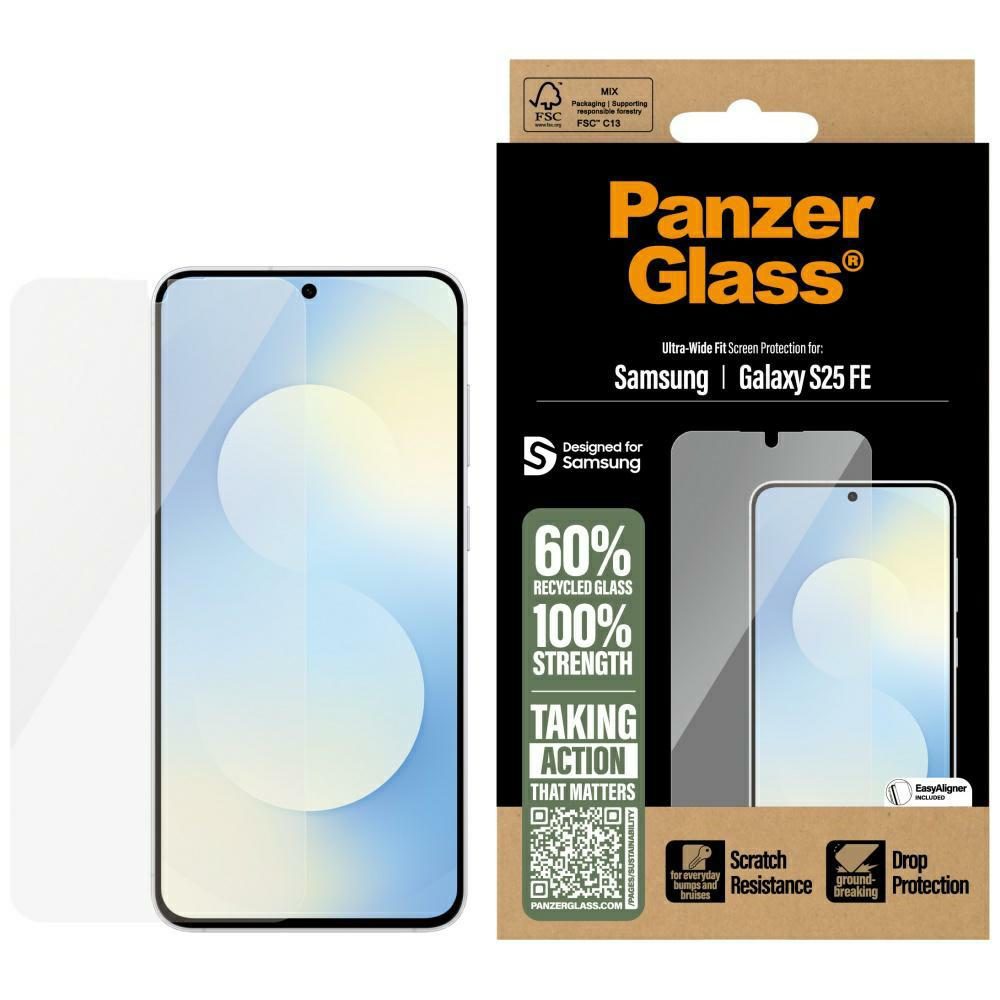 201915_1 PanzerGlass Ultra-Wide Fit Tempered Glass for Samsung Galaxy S25 FE - Transparenteng