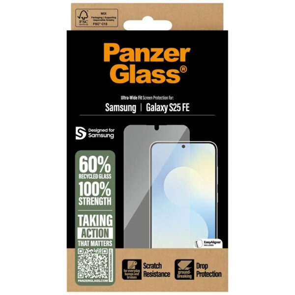 201915_4 PanzerGlass Ultra-Wide Fit Tempered Glass for Samsung Galaxy S25 FE - Transparenteng