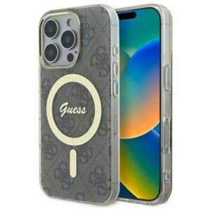 Guess IML 4G MagSafe case for iPhone 16 Pro - browneng