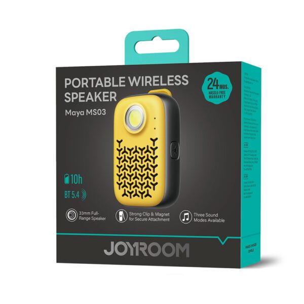Joyroom Maya JR-MS03 portable Bluetooth speaker with built-in flashlight, resistant - yelloweng
