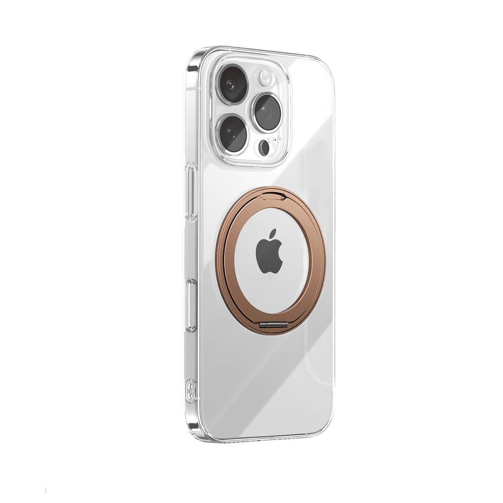 Joyroom JR-16JL6 iPhone 16 Pro Ultra-Thin MagSafe Compatible Case with 360° Ring Stand - Goldeng