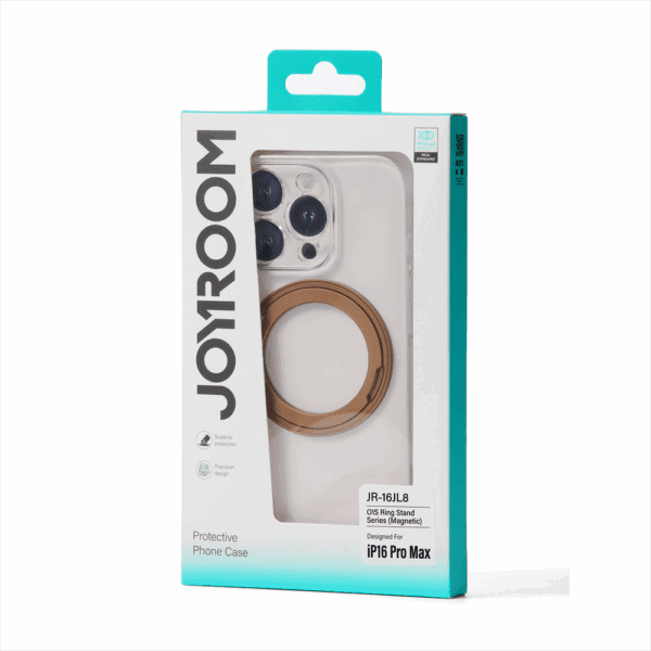 Joyroom JR-16JL6 iPhone 16 Pro Ultra-Thin MagSafe Compatible Case with 360° Ring Stand - Goldeng