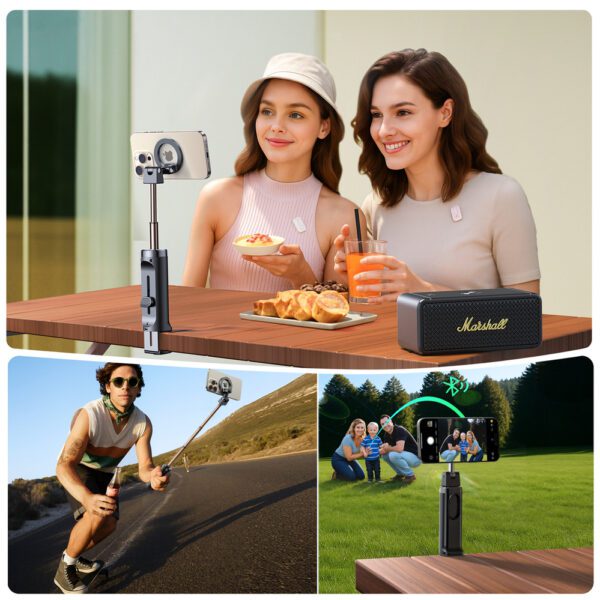 203564_5 Joyroom JR-ZS509 MagSafe Compatible Selfie Stick with Bluetooth - Blackeng