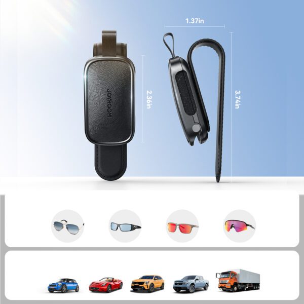 203565_7 Joyroom JR-ZS511 Sun Visor Holder with Magnetic Clip - Blackeng