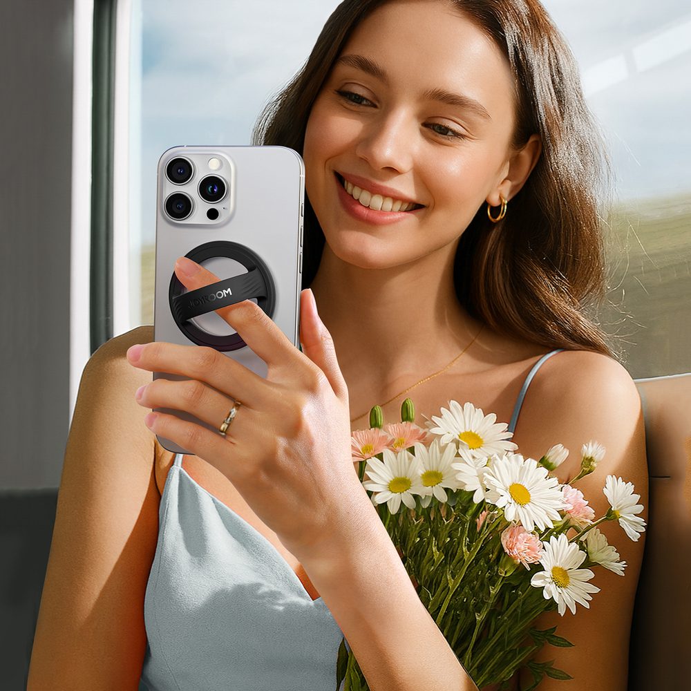 203566_5 Joyroom JR-ZS500 Magnetic Ring Compatible with MagSafe Holder - Blackeng