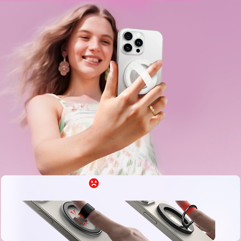 203567_4 Joyroom JR-ZS500 Magnetic Ring Compatible with MagSafe Holder - Whiteeng