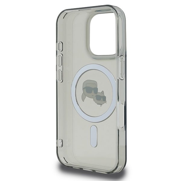 Karl Lagerfeld IML Metal Karl&Choupette Head MagSafe Case for iPhone 16 Pro - Blackeng