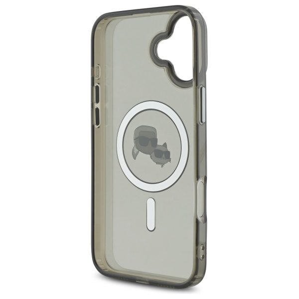 Karl Lagerfeld IML Metal Karl&Choupette Head MagSafe Case for iPhone 16 Plus - Blackeng