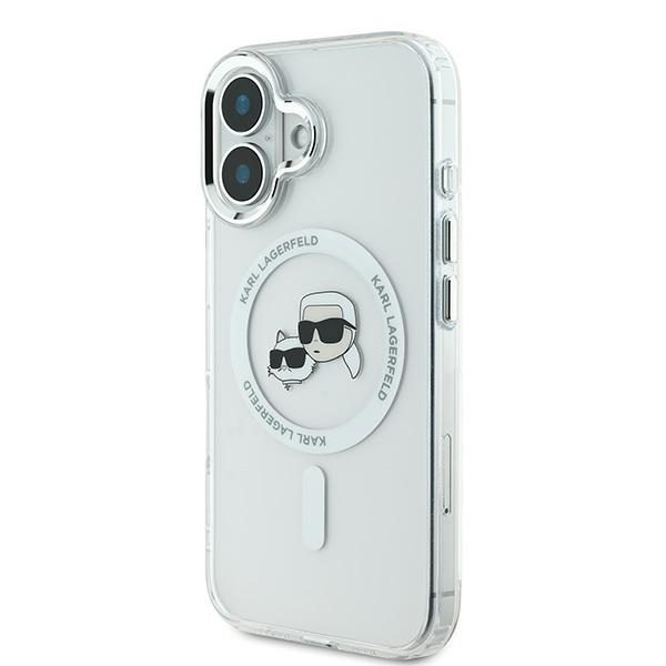 203687_2 Karl Lagerfeld IML Metal Karl&Choupette Head MagSafe Case for iPhone 16 - Whiteeng