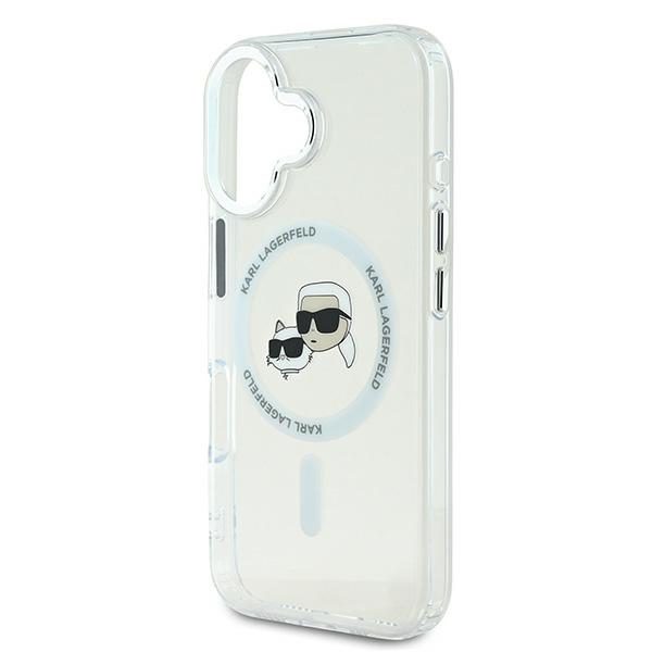 203687_6 Karl Lagerfeld IML Metal Karl&Choupette Head MagSafe Case for iPhone 16 - Whiteeng