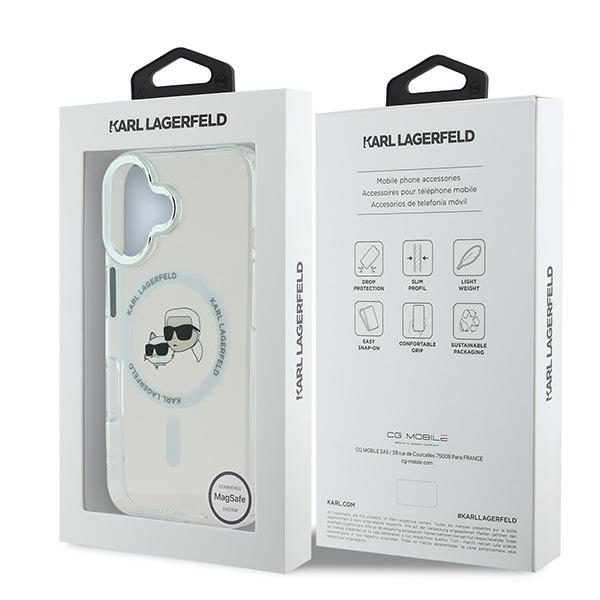 203687_8 Karl Lagerfeld IML Metal Karl&Choupette Head MagSafe Case for iPhone 16 - Whiteeng