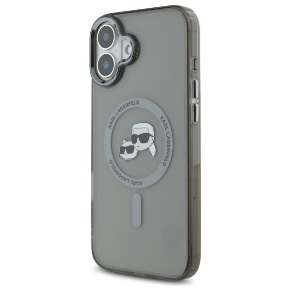 203688_2 Karl Lagerfeld IML Metal Karl&Choupette Head MagSafe Case for iPhone 16 - Blackeng