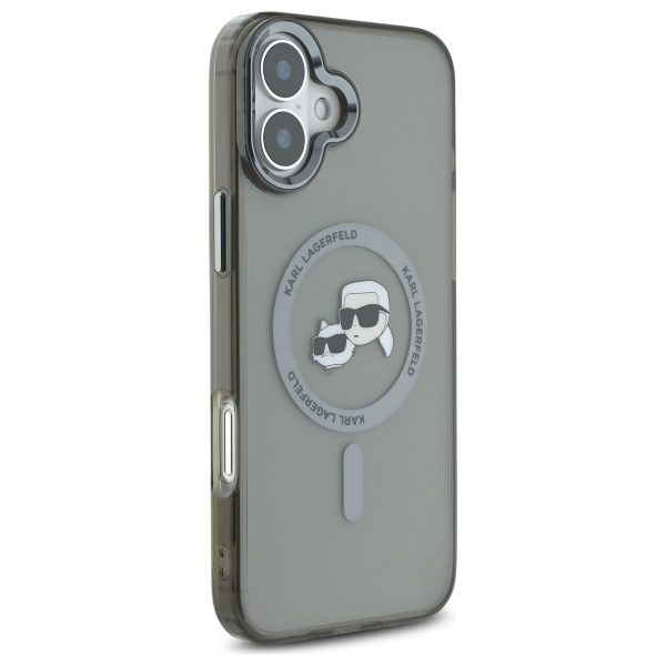 203688_4 Karl Lagerfeld IML Metal Karl&Choupette Head MagSafe Case for iPhone 16 - Blackeng