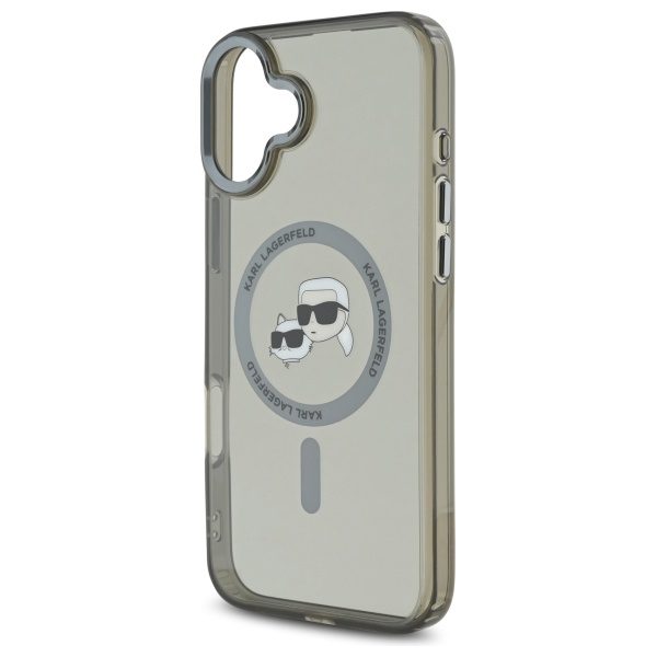 203688_6 Karl Lagerfeld IML Metal Karl&Choupette Head MagSafe Case for iPhone 16 - Blackeng