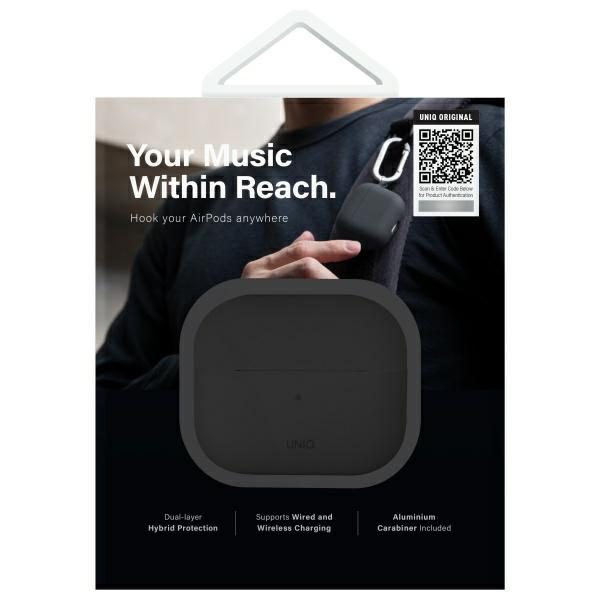 203726_9 Uniq Nexo AirPods 4 + Ear Hooks Silicone case - blackeng
