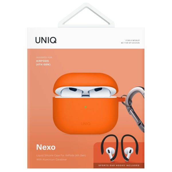 203728_8 Uniq Nexo AirPods 4 + Ear Hooks Silicone case - orangeeng