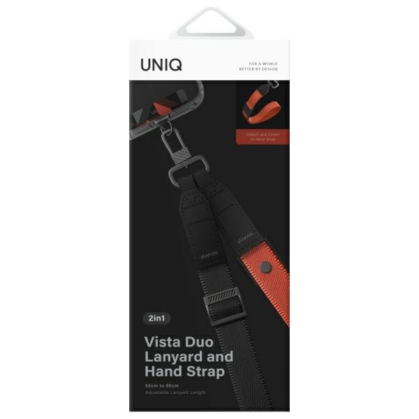 203733_4 Uniq Vista 2-in-1 phone lanyard - black and orangeeng