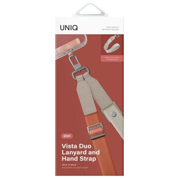 Uniq Vista 2-in-1 phone lanyard - orange and beigeeng