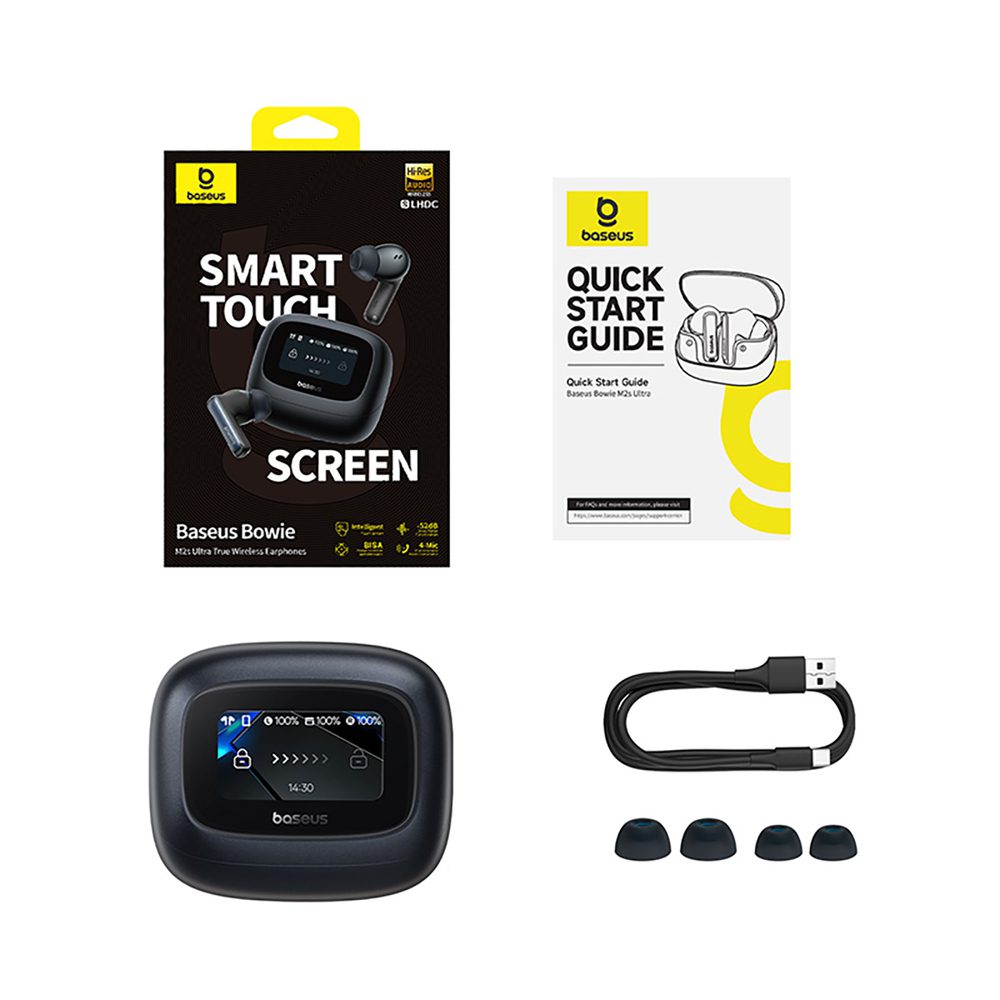 203748_6 Baseus Bowie M2s Ultra TWS Wireless In-Ear Headphones with Interactive Screen - Blackeng