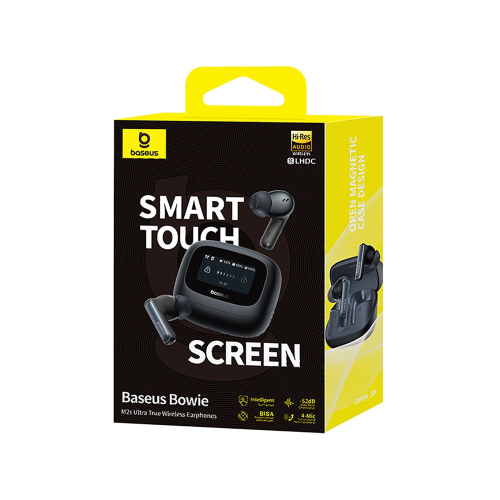 203748_7 Baseus Bowie M2s Ultra TWS Wireless In-Ear Headphones with Interactive Screen - Blackeng