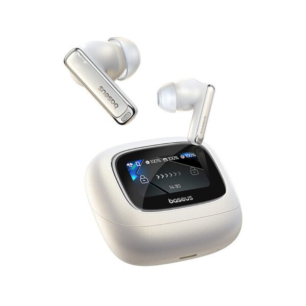 203749_1 Baseus Bowie M2s Ultra TWS Wireless In-Ear Headphones with Interactive Screen - Whiteeng
