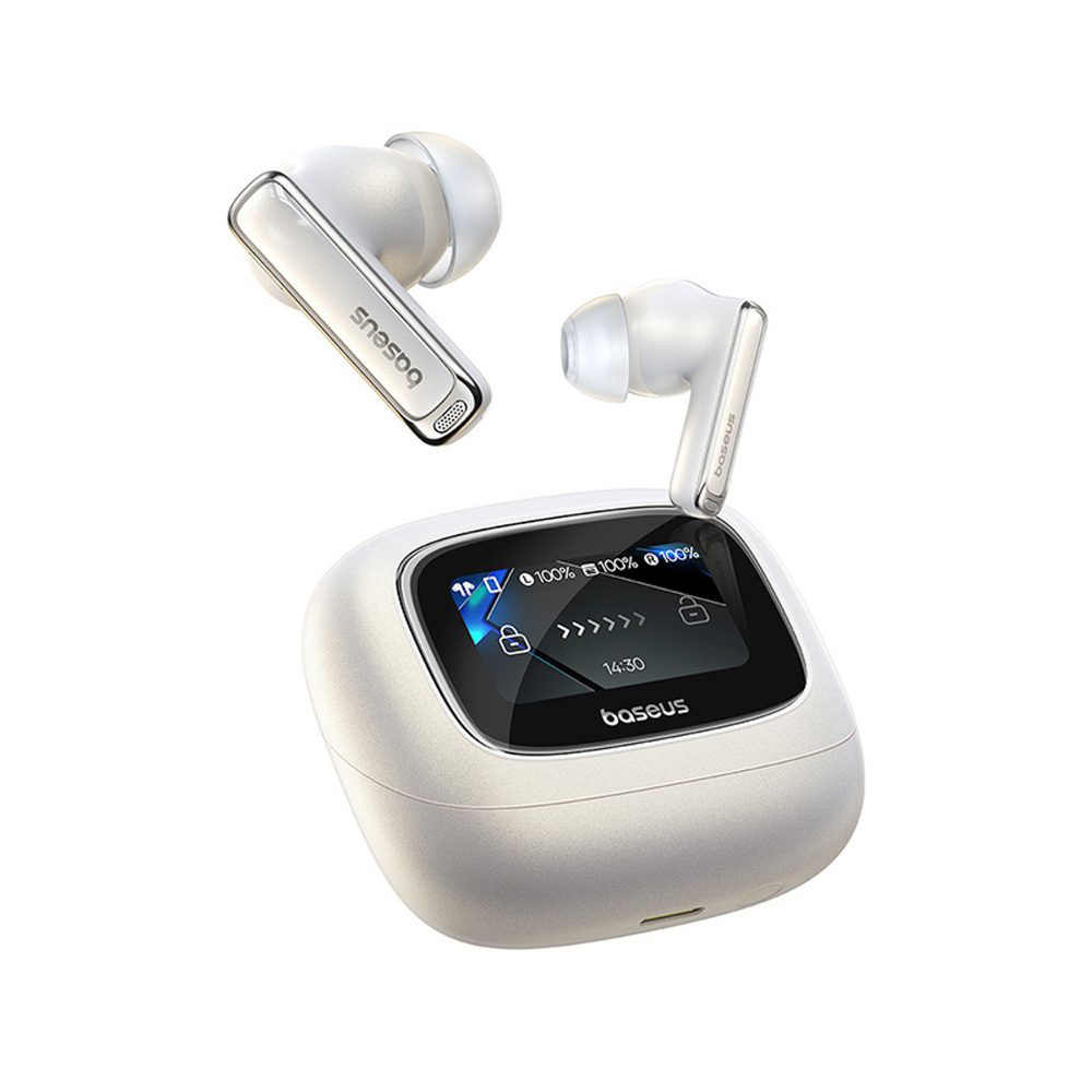 203749_1 Baseus Bowie M2s Ultra TWS Wireless In-Ear Headphones with Interactive Screen - Whiteeng