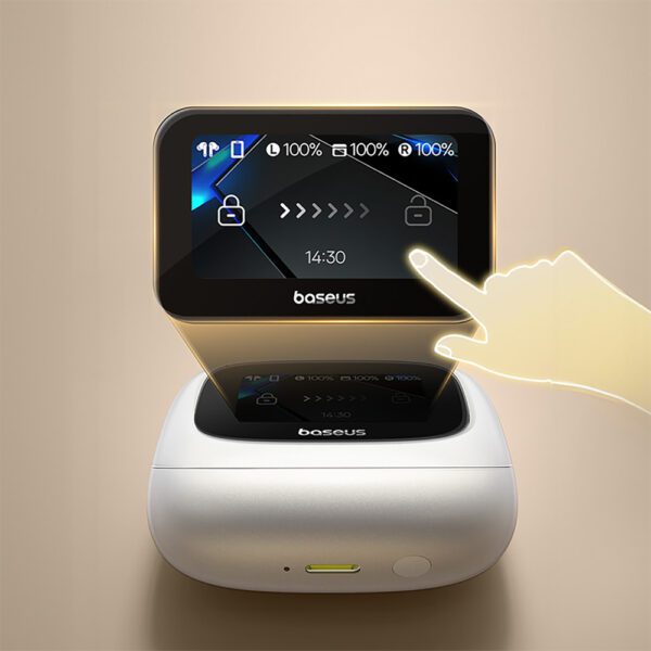 203749_10 Baseus Bowie M2s Ultra TWS Wireless In-Ear Headphones with Interactive Screen - Whiteeng