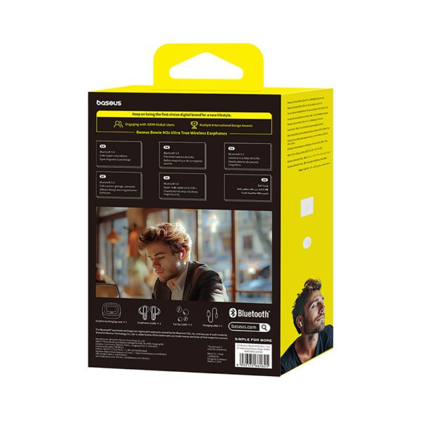 203749_8 Baseus Bowie M2s Ultra TWS Wireless In-Ear Headphones with Interactive Screen - Whiteeng