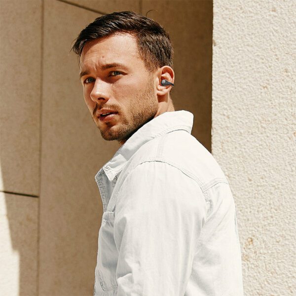 Baseus Bass 15 Clip OWS Wireless Headphones with Baseus Simple USB-C 3A 30cm Cable - Blackeng