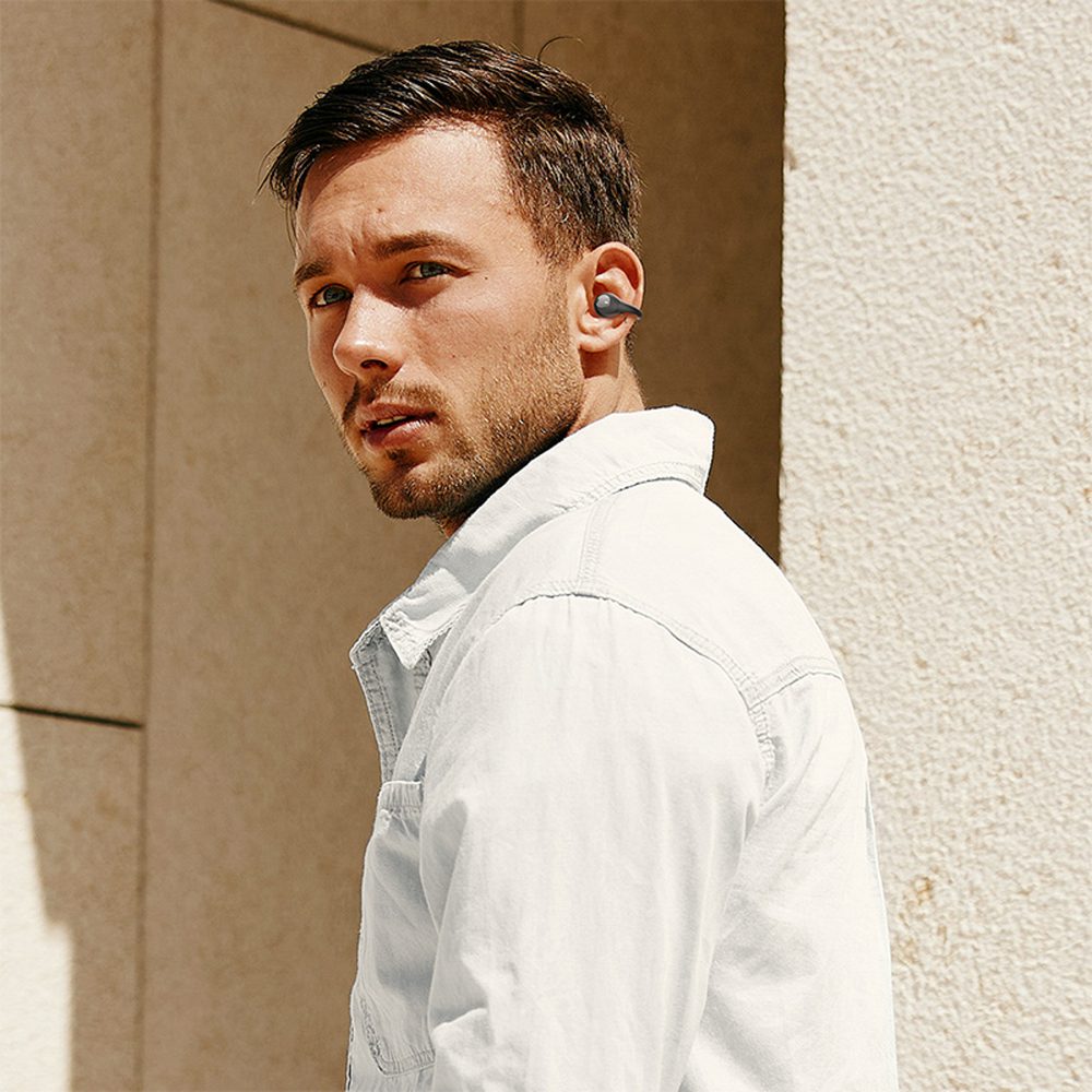 Baseus Bass 15 Clip OWS Wireless Headphones with Baseus Simple USB-C 3A 30cm Cable - Blackeng