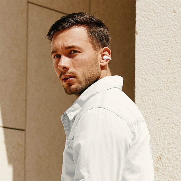 Baseus Bass 15 Clip OWS Wireless Headphones with Baseus Simple USB-C 3A 30cm Cable - Whiteeng