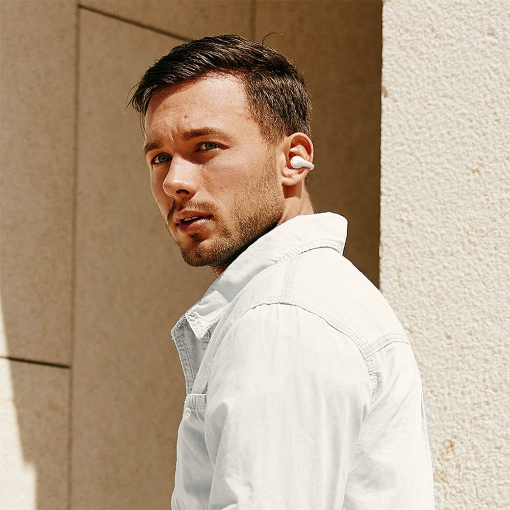 Baseus Bass 15 Clip OWS Wireless Headphones with Baseus Simple USB-C 3A 30cm Cable - Whiteeng