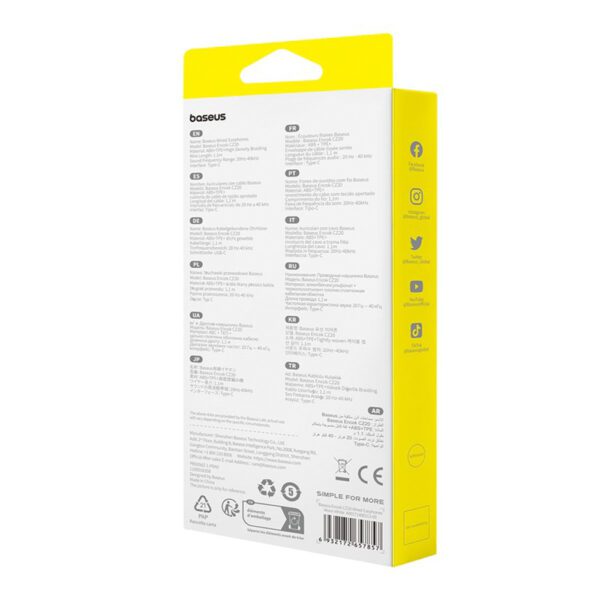 203753_7 Baseus Encok CZ20 In-Ear Wired USB-C Headphones - Whiteeng