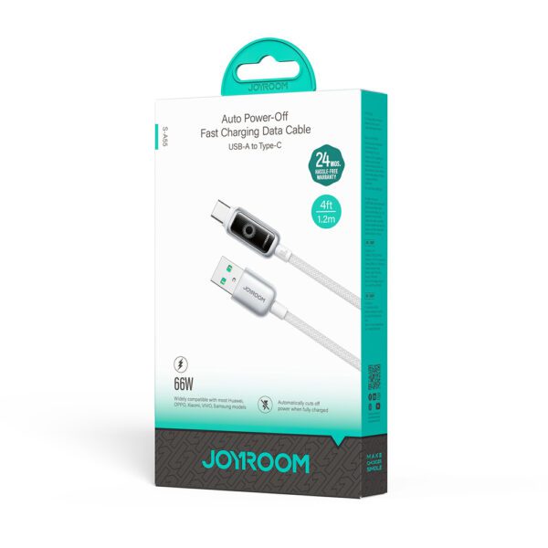203870_2 Joyroom S-A55 StarFlight 66W USB-A - USB-C Cable 1.2m - Whiteeng
