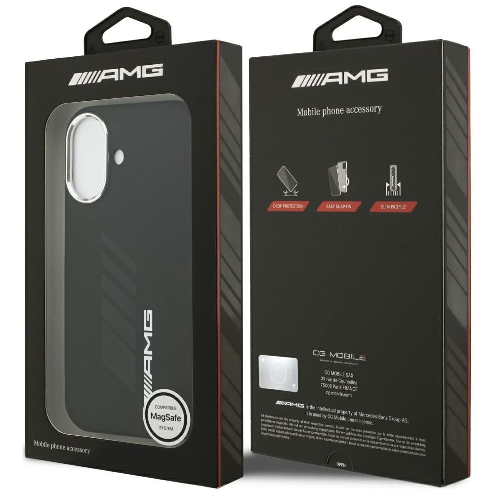 AMG Silicone Oversize Rhombs MagSafe Case for iPhone 17 - Blackeng