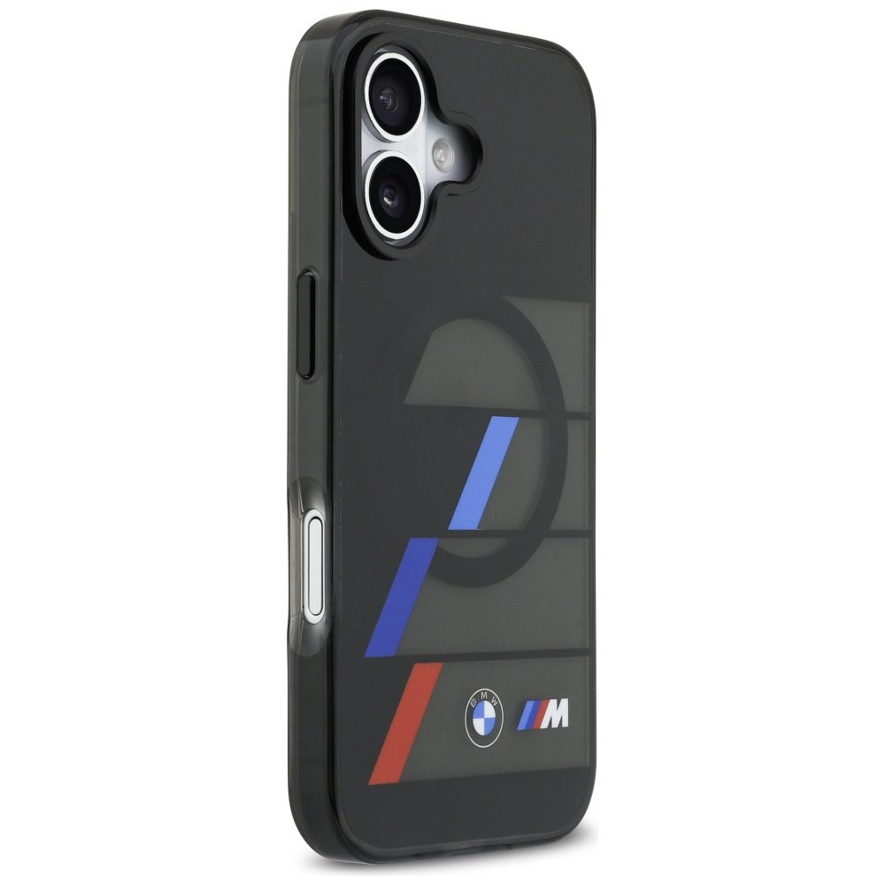 BMW M IML Metal Buttons Tricolor Lines MagSafe Case for iPhone 17 - Blackeng