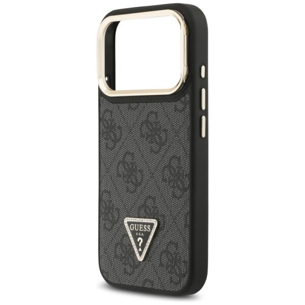 203913_6 Guess 4G PU Triangle Logo & Stand Camera Magsafe Case for iPhone 17 Pro - Blackeng