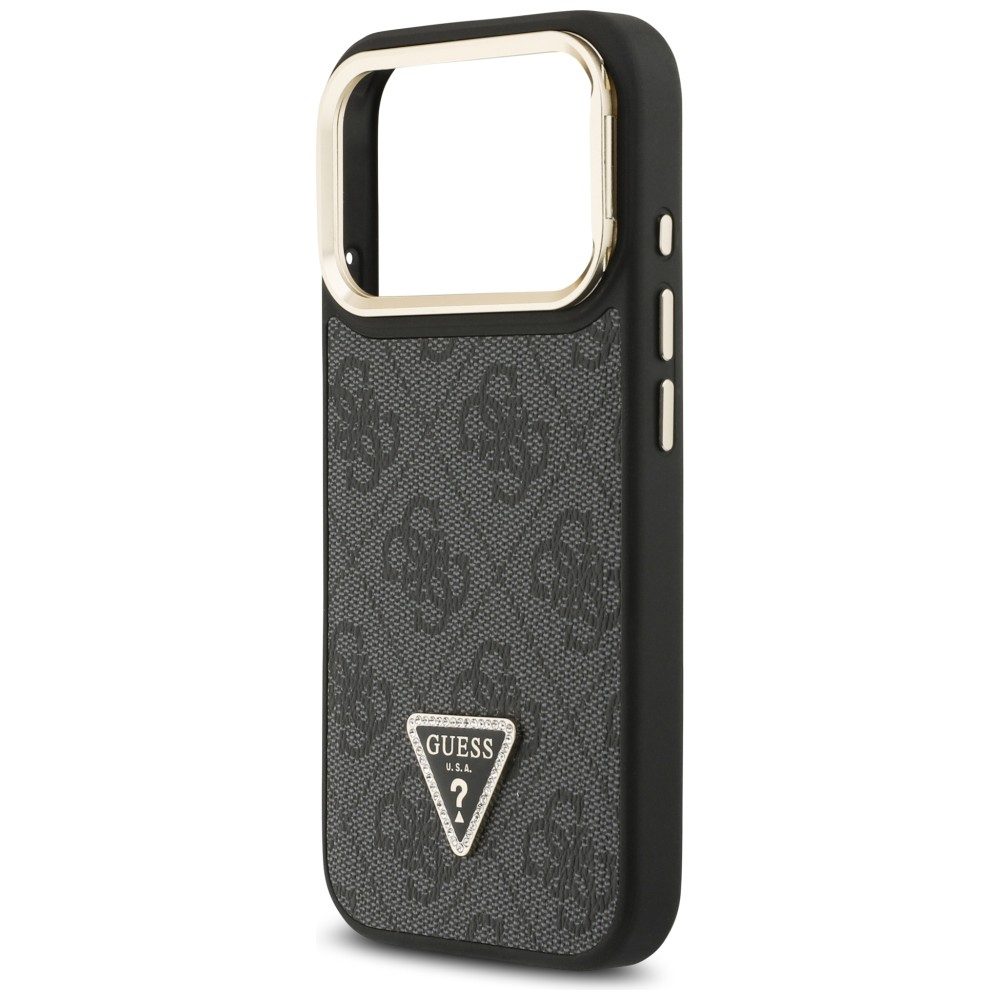 203913_6 Guess 4G PU Triangle Logo & Stand Camera Magsafe Case for iPhone 17 Pro - Blackeng