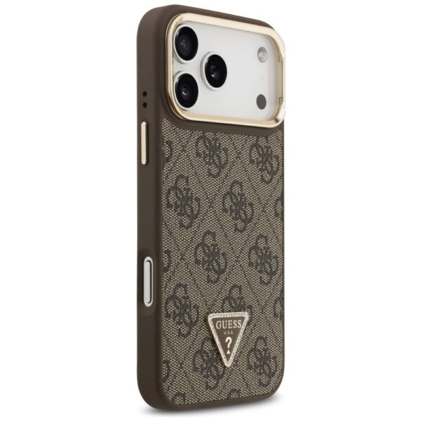 203914_4 Guess 4G PU Triangle Logo & Stand Camera Magsafe Case for iPhone 17 Pro Max - Browneng