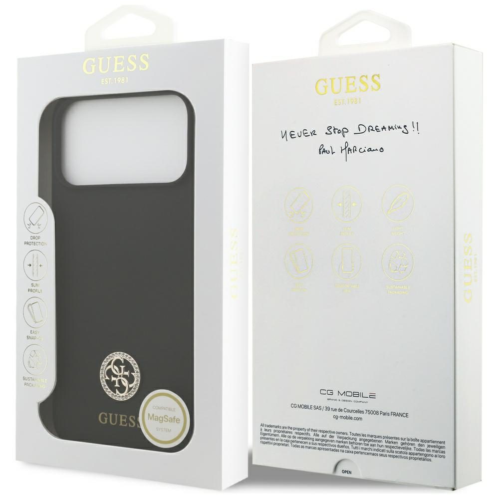 Guess Metal Outline MagSafe Case for iPhone 17 Pro Max - Goldeng