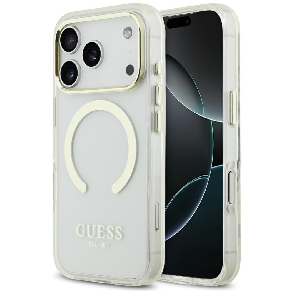 Guess Metal Outline MagSafe case for iPhone 17 Pro - goldeng