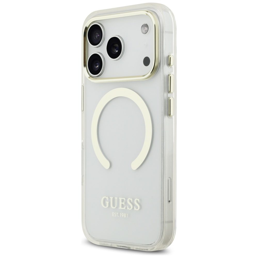 Guess Metal Outline MagSafe case for iPhone 17 Pro - goldeng