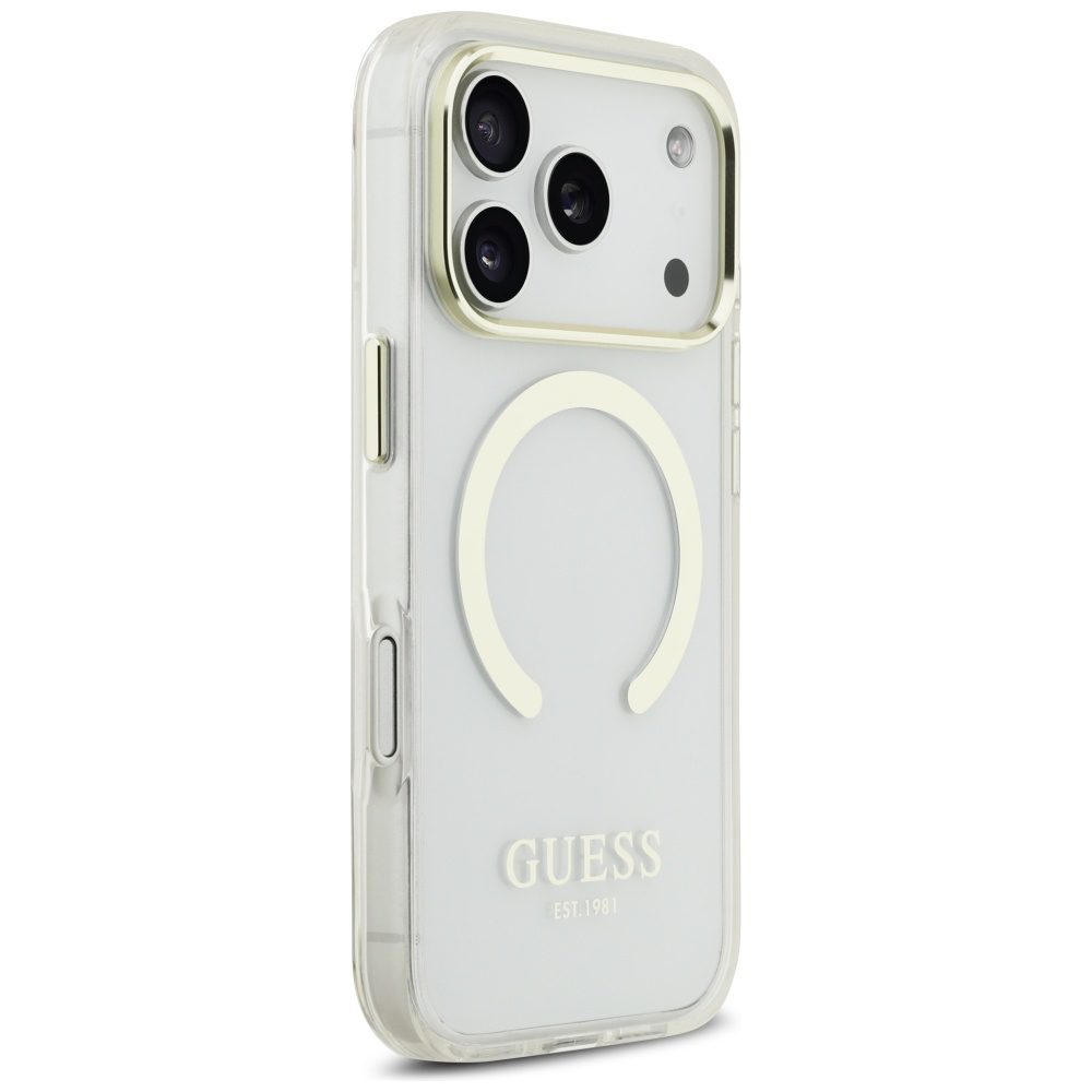 Guess Metal Outline MagSafe case for iPhone 17 Pro - goldeng