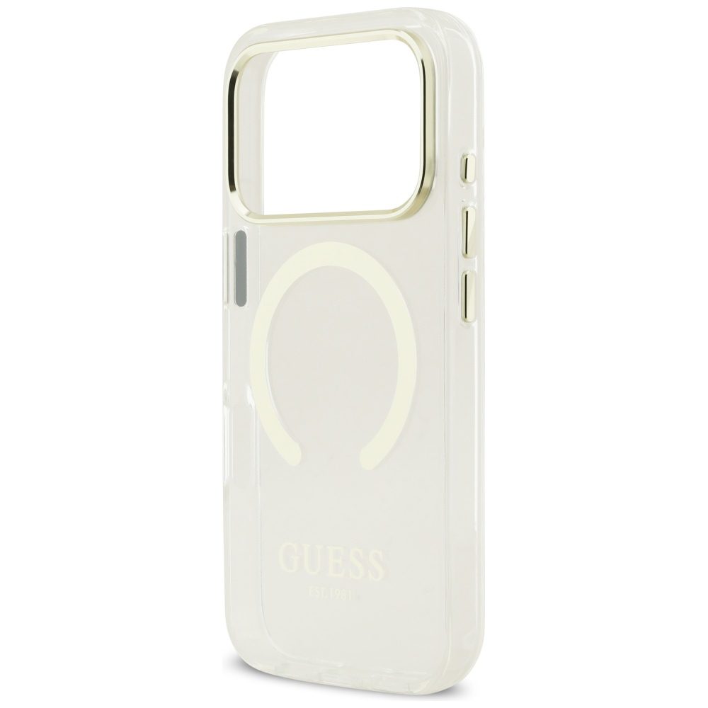 Guess Metal Outline MagSafe case for iPhone 17 Pro - goldeng