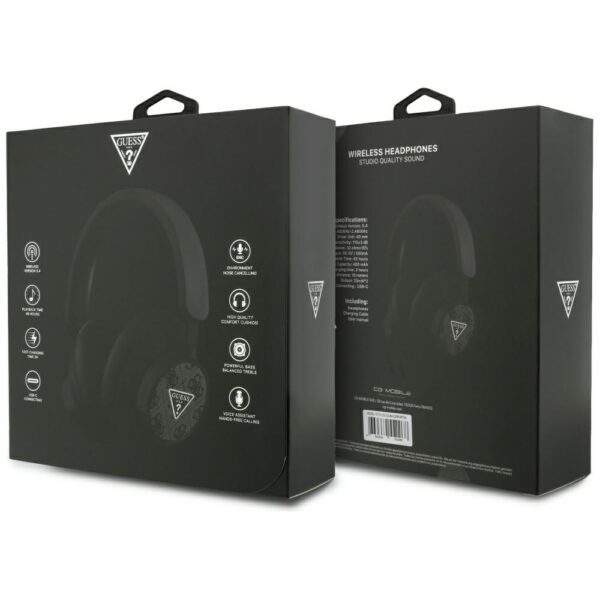 Guess 4G Triangle Logo Bluetooth Over-Ear Headphones - Blackeng
