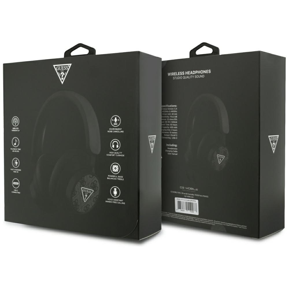 Guess 4G Triangle Logo Bluetooth Over-Ear Headphones - Blackeng