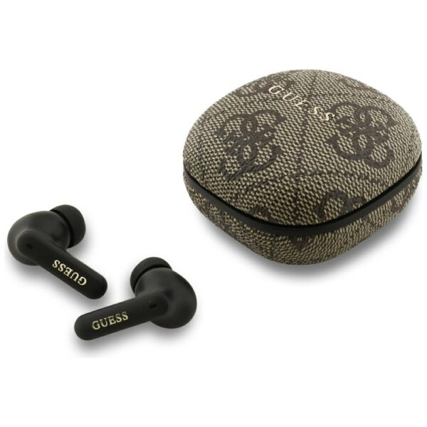 Guess 4G Classic Metal Logo TWS ENC Earphones - Browneng