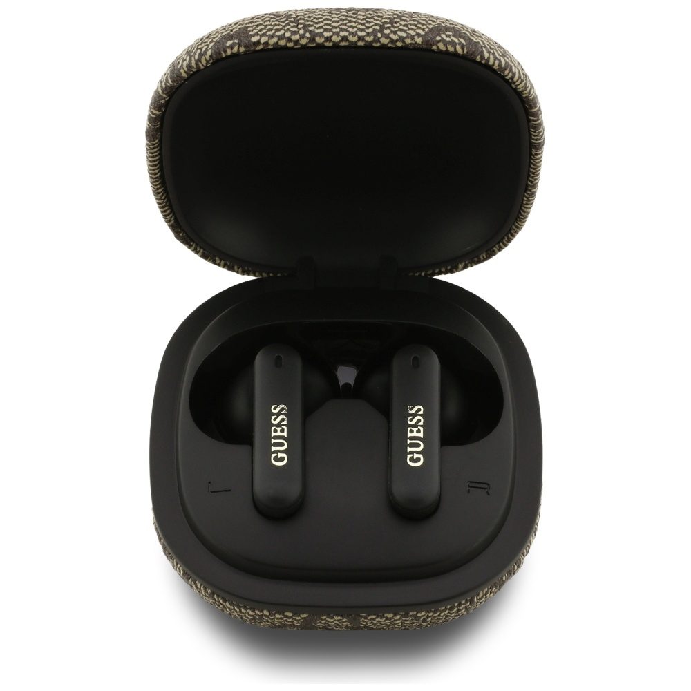 Guess 4G Classic Metal Logo TWS ENC Earphones - Browneng