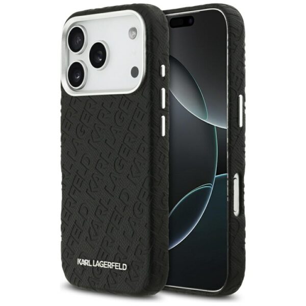 Karl Lagerfeld FW Stamped Karl MagSafe Case for iPhone 17 Pro - Blackeng